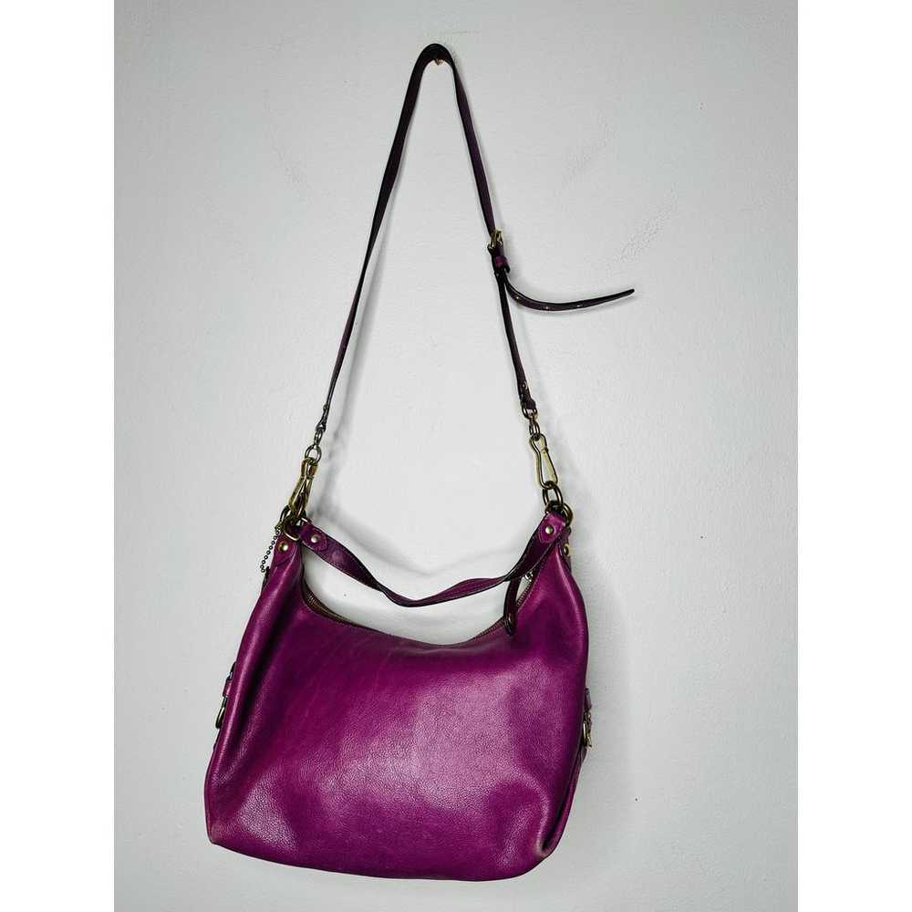 COACH Purple Eggplant Hobo Madison Leather Hailey… - image 10