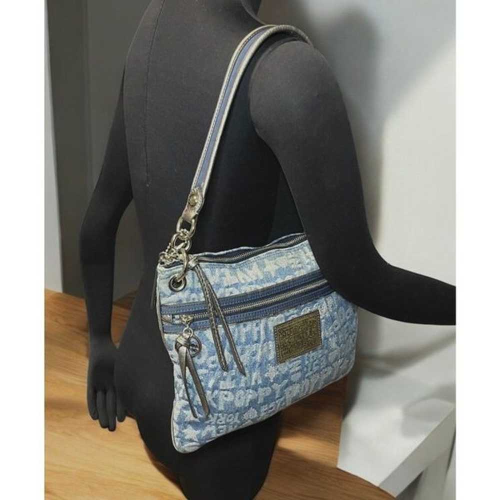 Coach 16989 Poppy Denim Wordblock Hippie Glam Bag - image 7