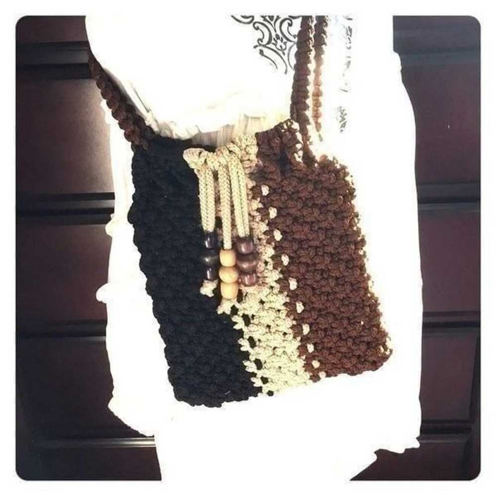 Bohemian Vintage Macrame Bag - image 1