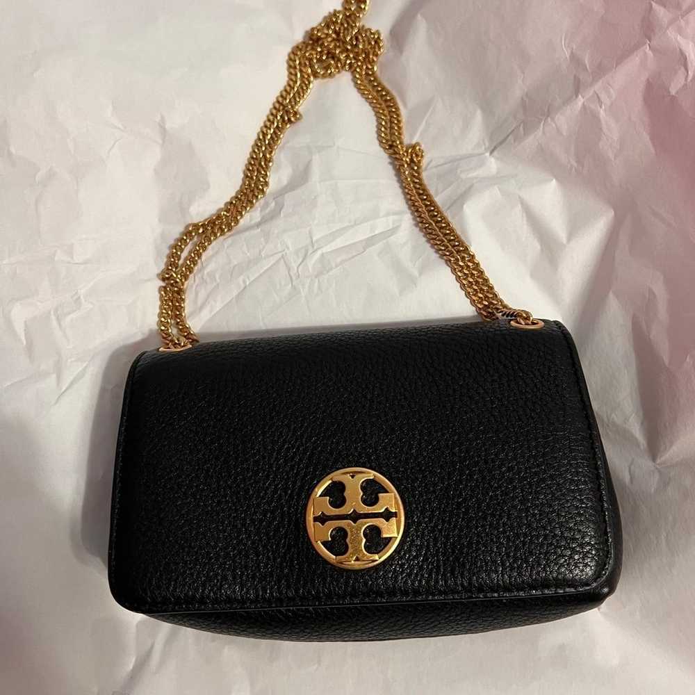 Tory Burch Chelsea black leather evening bag NWOT - image 2