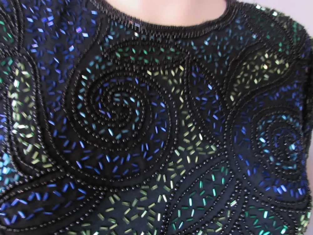 Sparkly Jewel Tone Beaded Top Niteline by Della R… - image 9