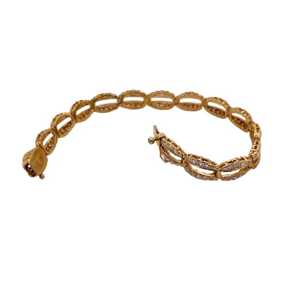 18K Yellow Gold Diamond Bracelet - image 2