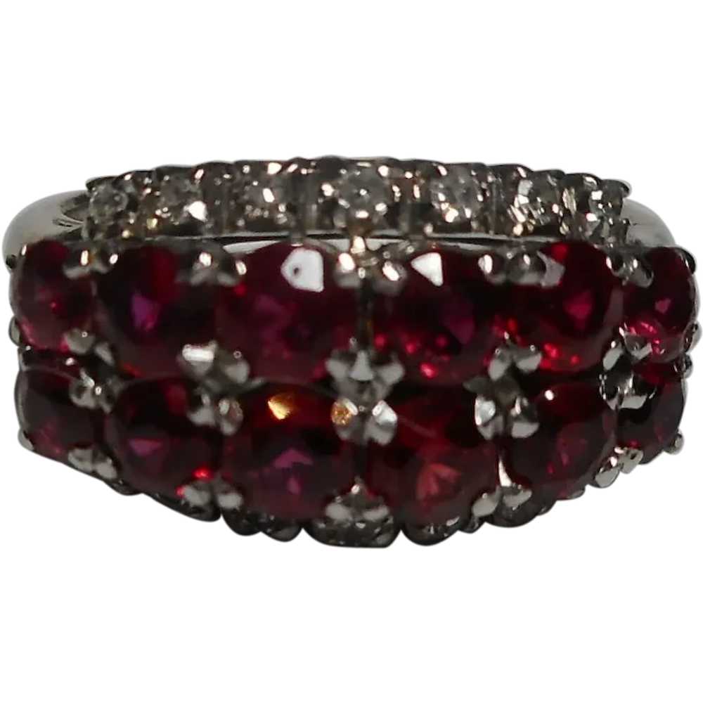 Ring white gold Diamond Natural Ruby - image 1