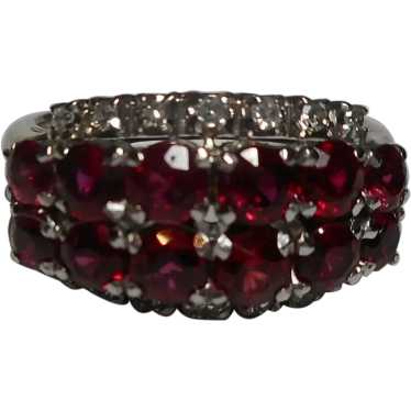 Ring white gold Diamond Natural Ruby - image 1