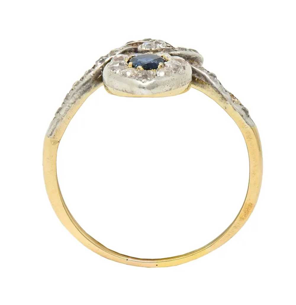 Victorian 1.60 CTW Sapphire Diamond Silver 14 Kar… - image 10