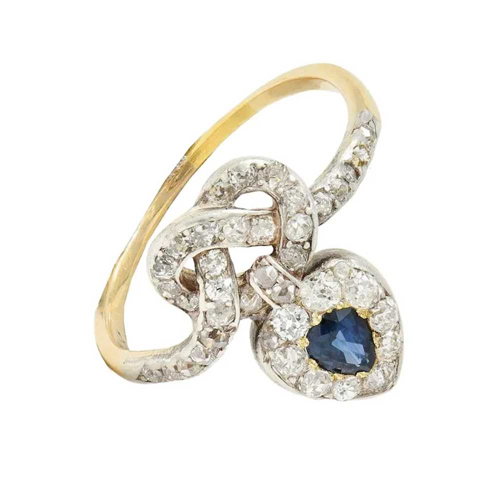 Victorian 1.60 CTW Sapphire Diamond Silver 14 Kar… - image 9