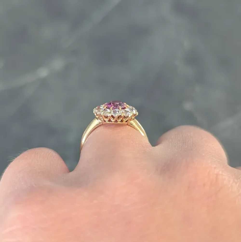 Vintage 2.46 CTW No Heat Pink Sapphire Diamond 14… - image 12