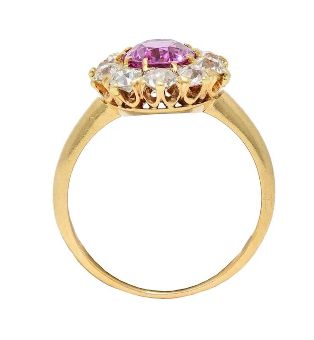 Vintage 2.46 CTW No Heat Pink Sapphire Diamond 14… - image 9