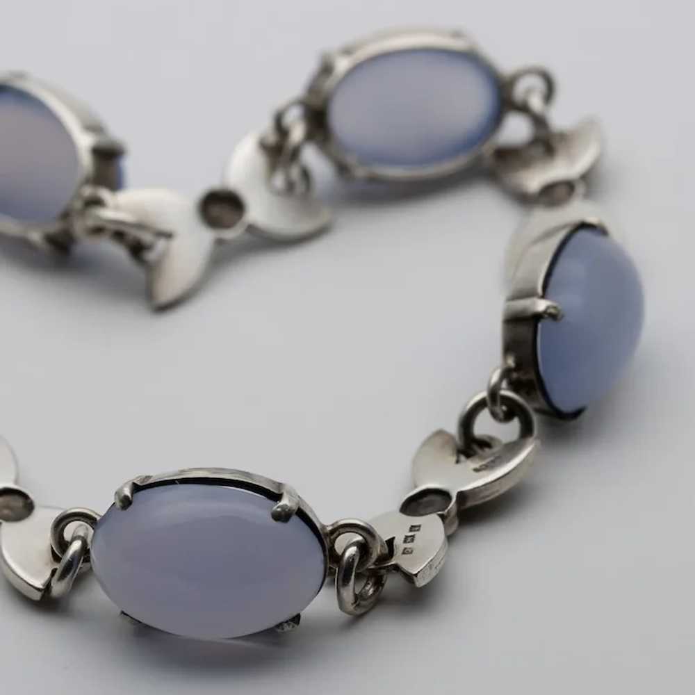 Vintage Shipton Co Sterling Silver Blue Chalcedon… - image 5