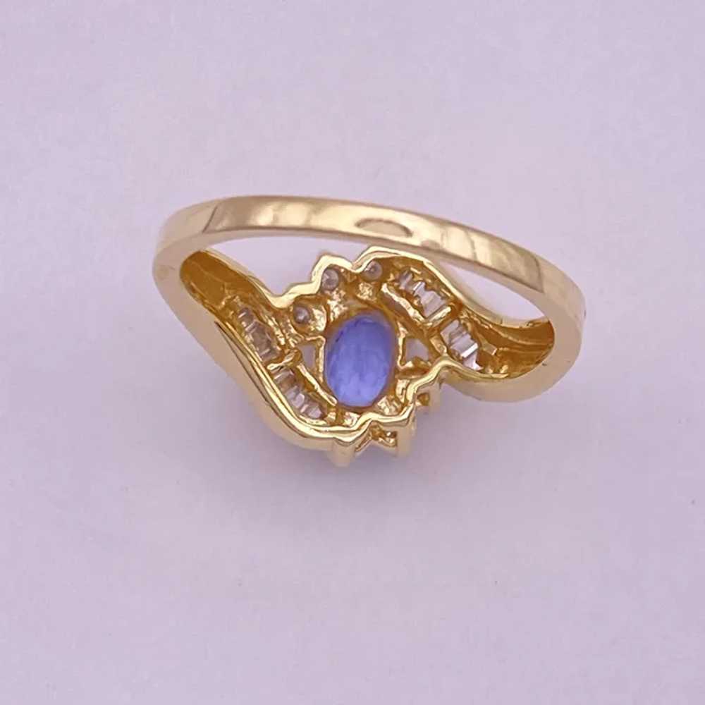 Tanzanite and Diamond Ring .80 Carat TGW 14K Gold - image 7