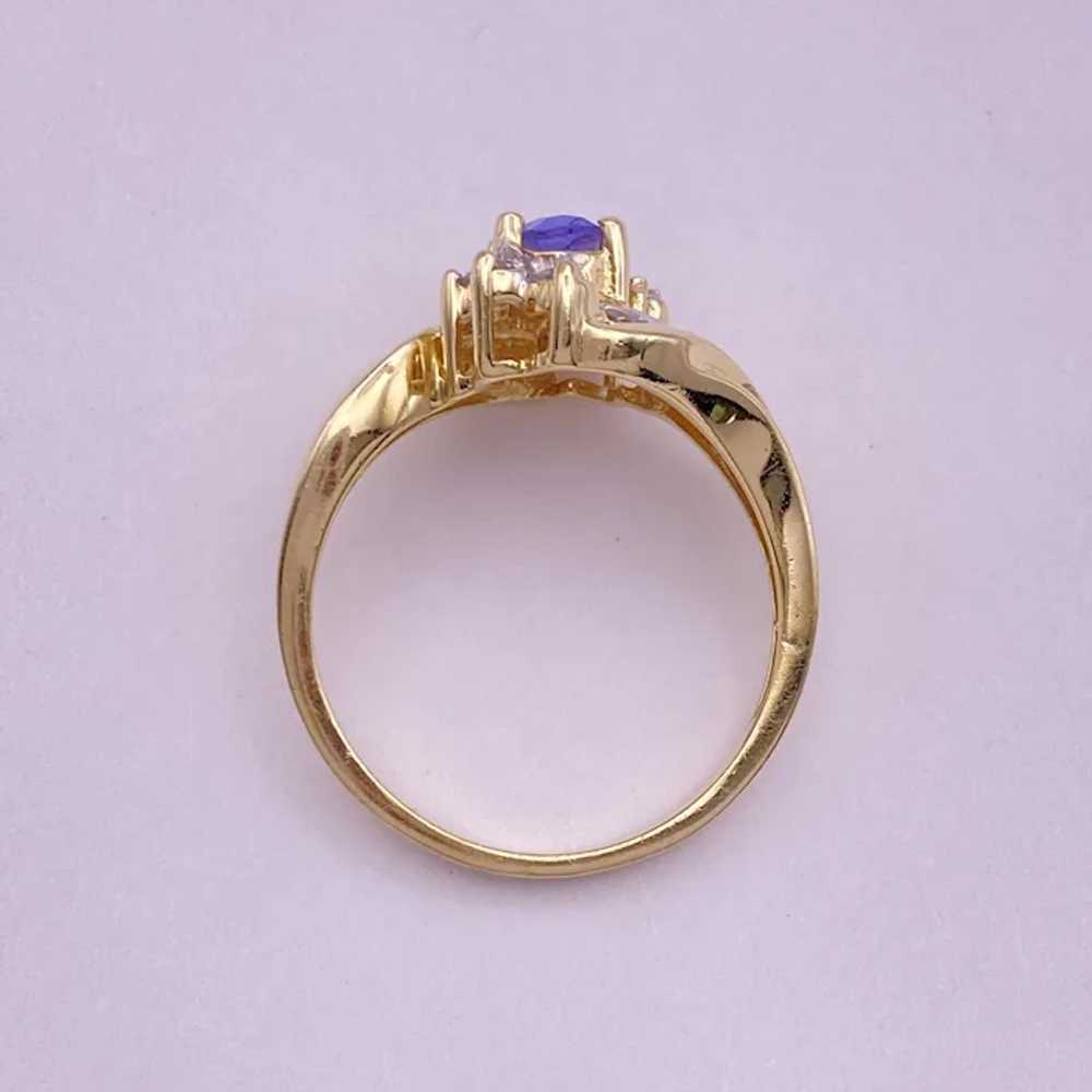 Tanzanite and Diamond Ring .80 Carat TGW 14K Gold - image 8