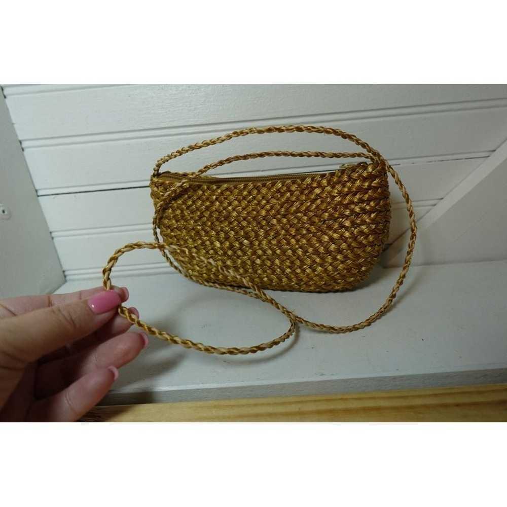 Vintage raffia crossbody mini purse - image 4