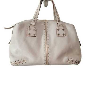 MICHAEL KORS Duffle Handbag Leather Ivory Satchel… - image 1