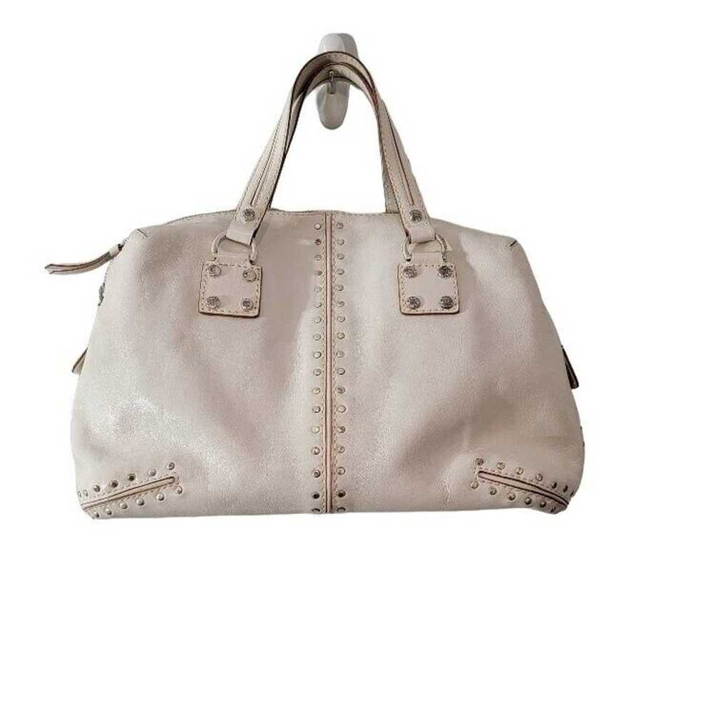 MICHAEL KORS Duffle Handbag Leather Ivory Satchel… - image 8