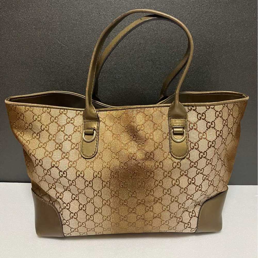 Gucci GG Pattern Tote Bag Gold - image 1