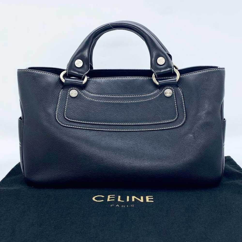 CELINE Handbag Boogie Bag Leather Black Triomphe - image 1