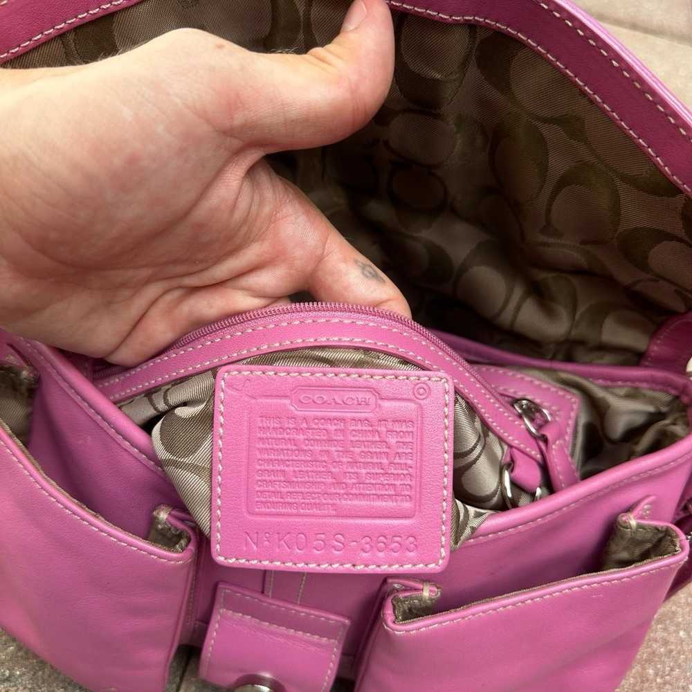 Vintage Y2k Coach Pink Soho Shoulder Buckle Bag - image 10