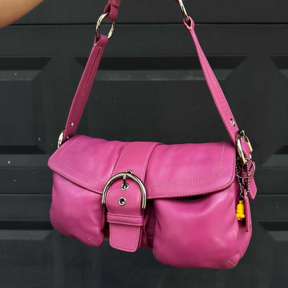 Vintage Y2k Coach Pink Soho Shoulder Buckle Bag - image 1