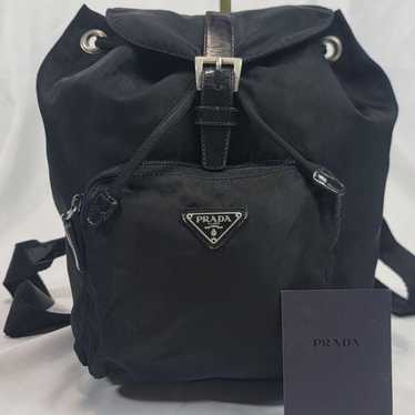 PRADA Backpack Logo Plate Tessuto Nylon Leather B… - image 1