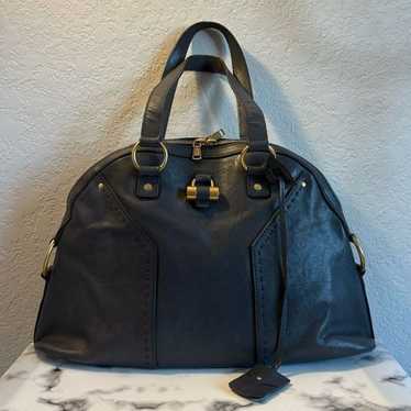 YSL Yves Saint Laurent Black Leather Tote Bag - image 1