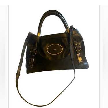 Chloe Victoria Hand Bag Leather 2-way Black Auth -