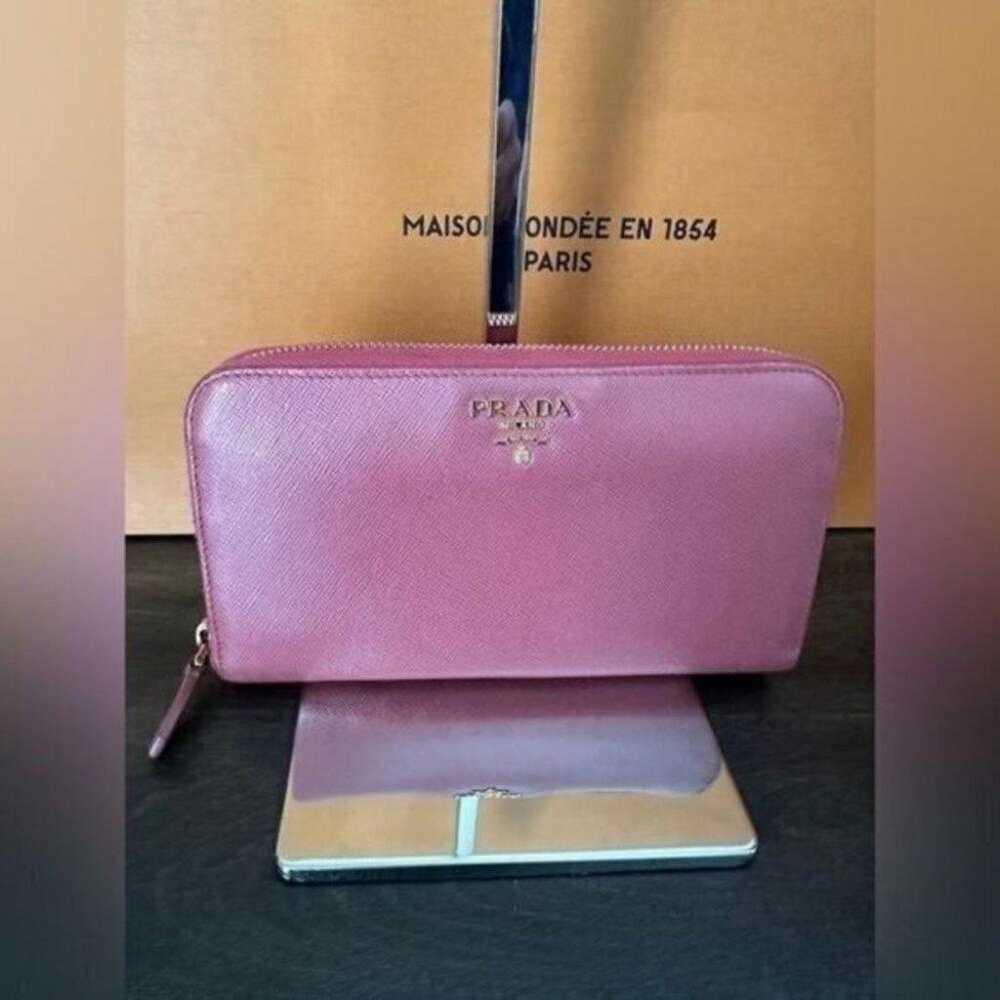 Vintage Pink Prada Saffiano Leather Zippy Wallet - image 1