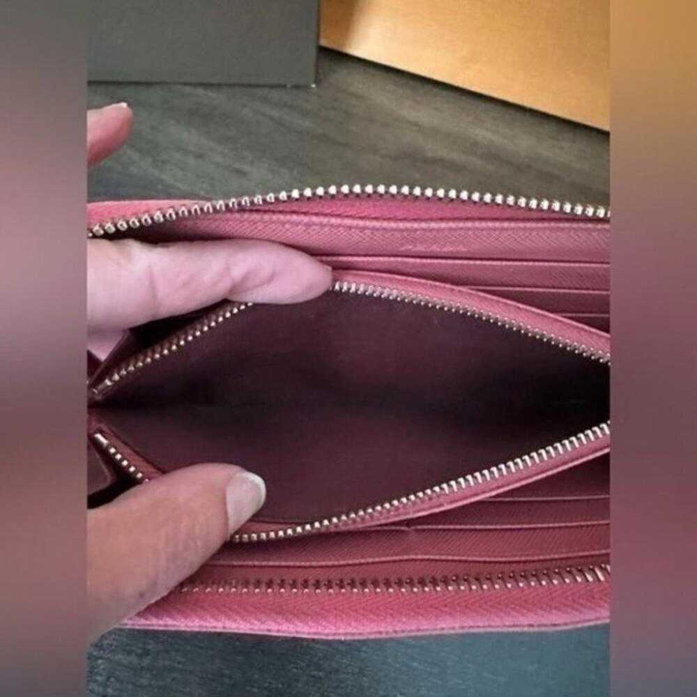 Vintage Pink Prada Saffiano Leather Zippy Wallet - image 7