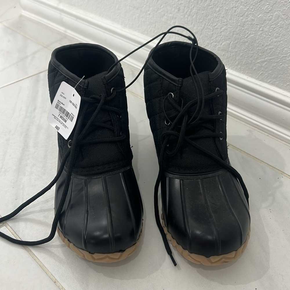 NWT St. John Bay Black Canvas Boots - image 3