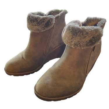 Lane Bryant Faux Suede Fur Wedge Boots Booties Siz