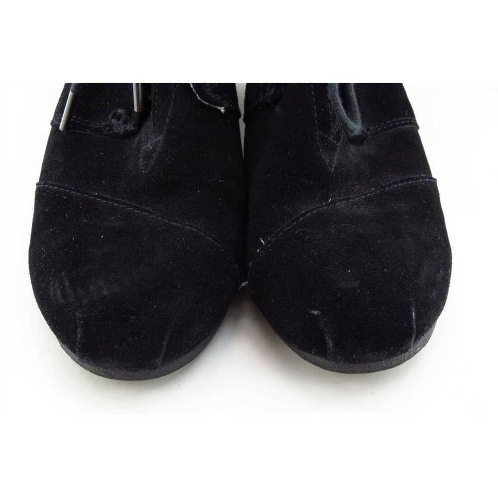 Toms Boot Sz 8.5 M Short Boots Black Suede Women - image 2