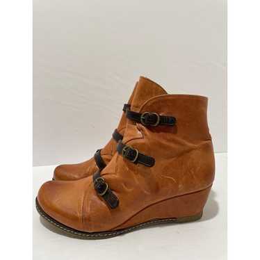 Eric Michael Women’s Lena Brown Leather Wedge Mid… - image 1