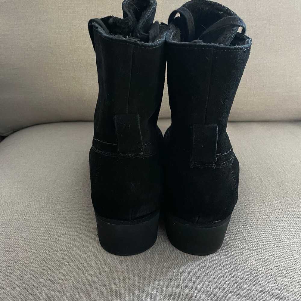 Bearpaw Krista Boots Black Suede Wool Lined Lace … - image 3