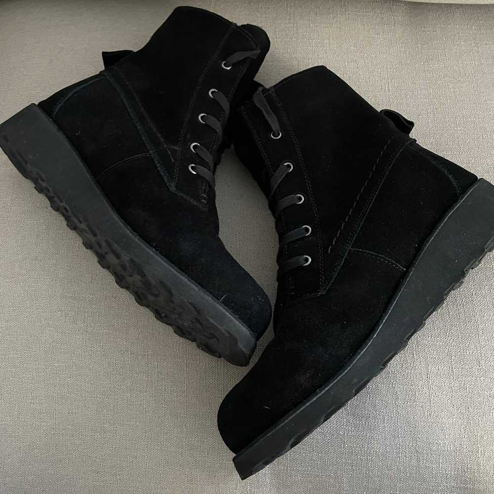 Bearpaw Krista Boots Black Suede Wool Lined Lace … - image 7