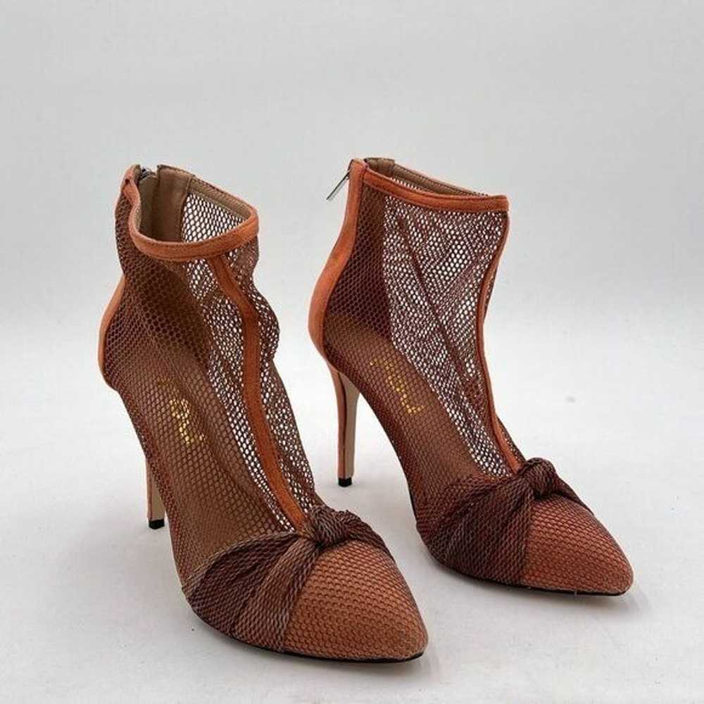 FSJ Brown Women Sexy Mesh closed Toe Pumps Gladia… - image 1