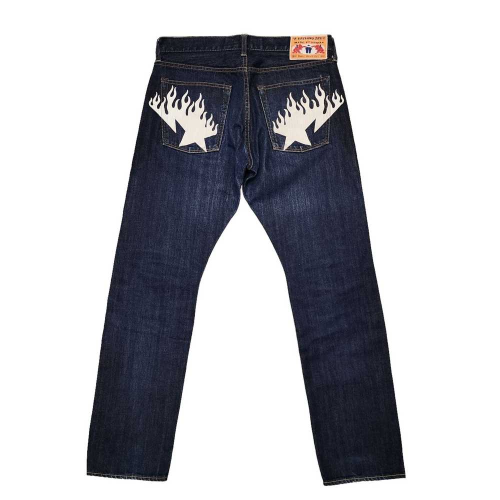 Bape Bape Jeans White Flame Sta Pockets DENIM - image 1