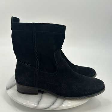 Frye Cara black suede pull on boots