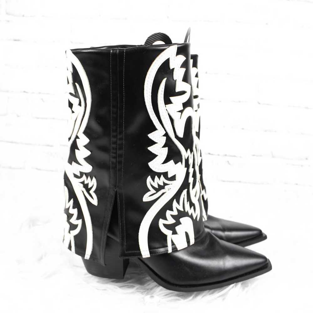 Azalea Wang Black White Faux Leather Cowboy Weste… - image 2