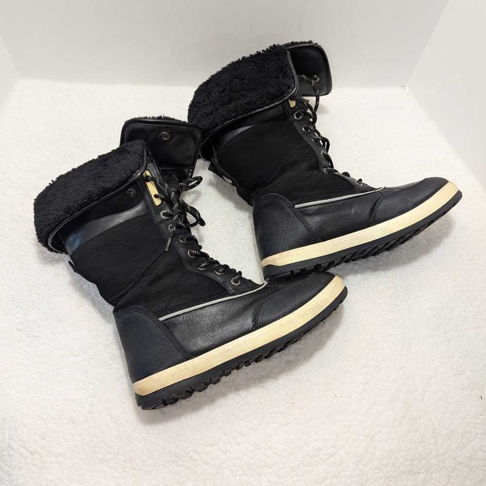 ALDO Black Silver Winter Snow Boots Women Size 9 - image 2