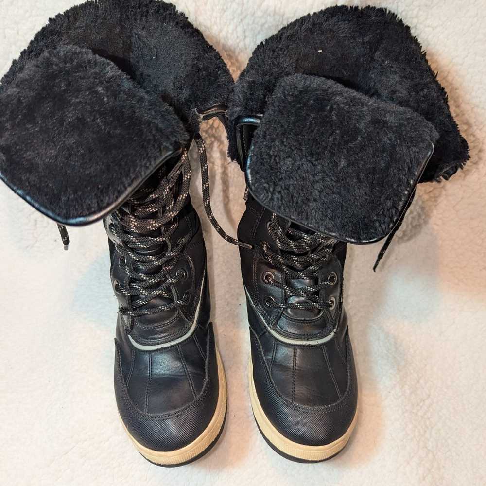 ALDO Black Silver Winter Snow Boots Women Size 9 - image 3