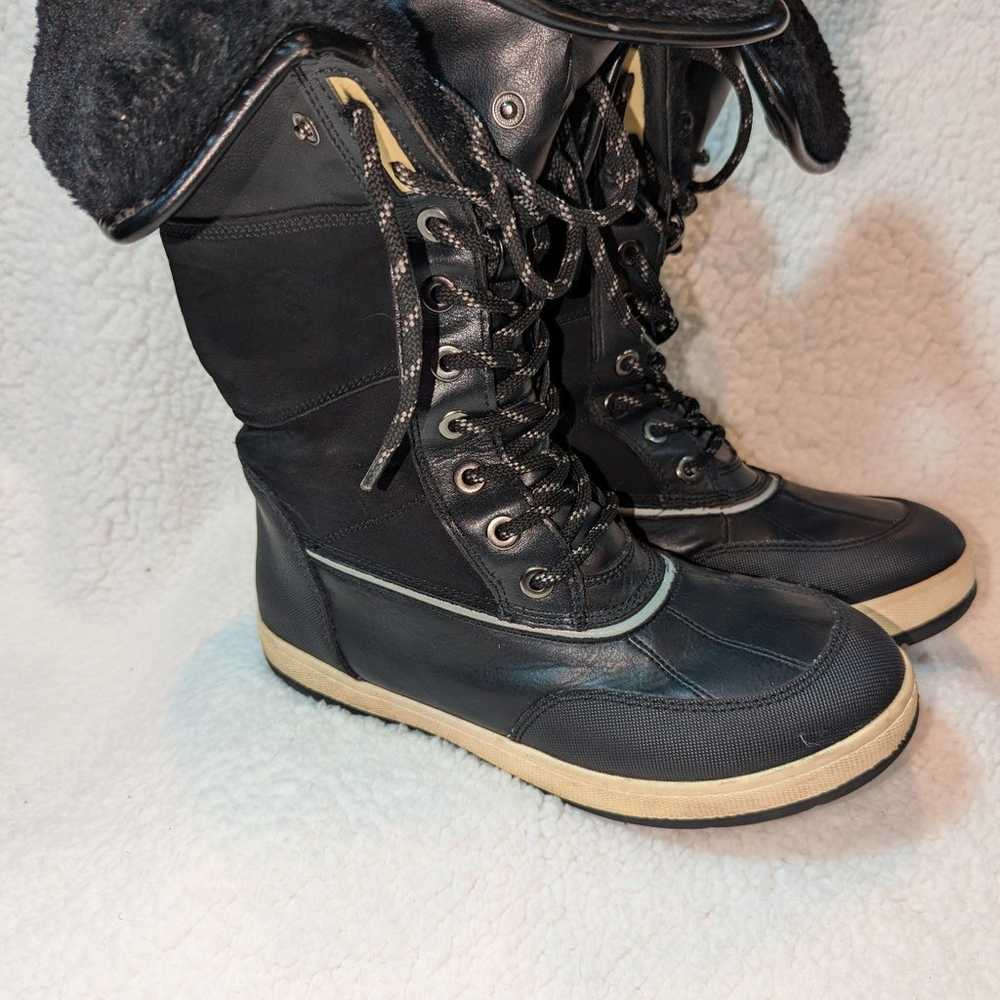 ALDO Black Silver Winter Snow Boots Women Size 9 - image 4