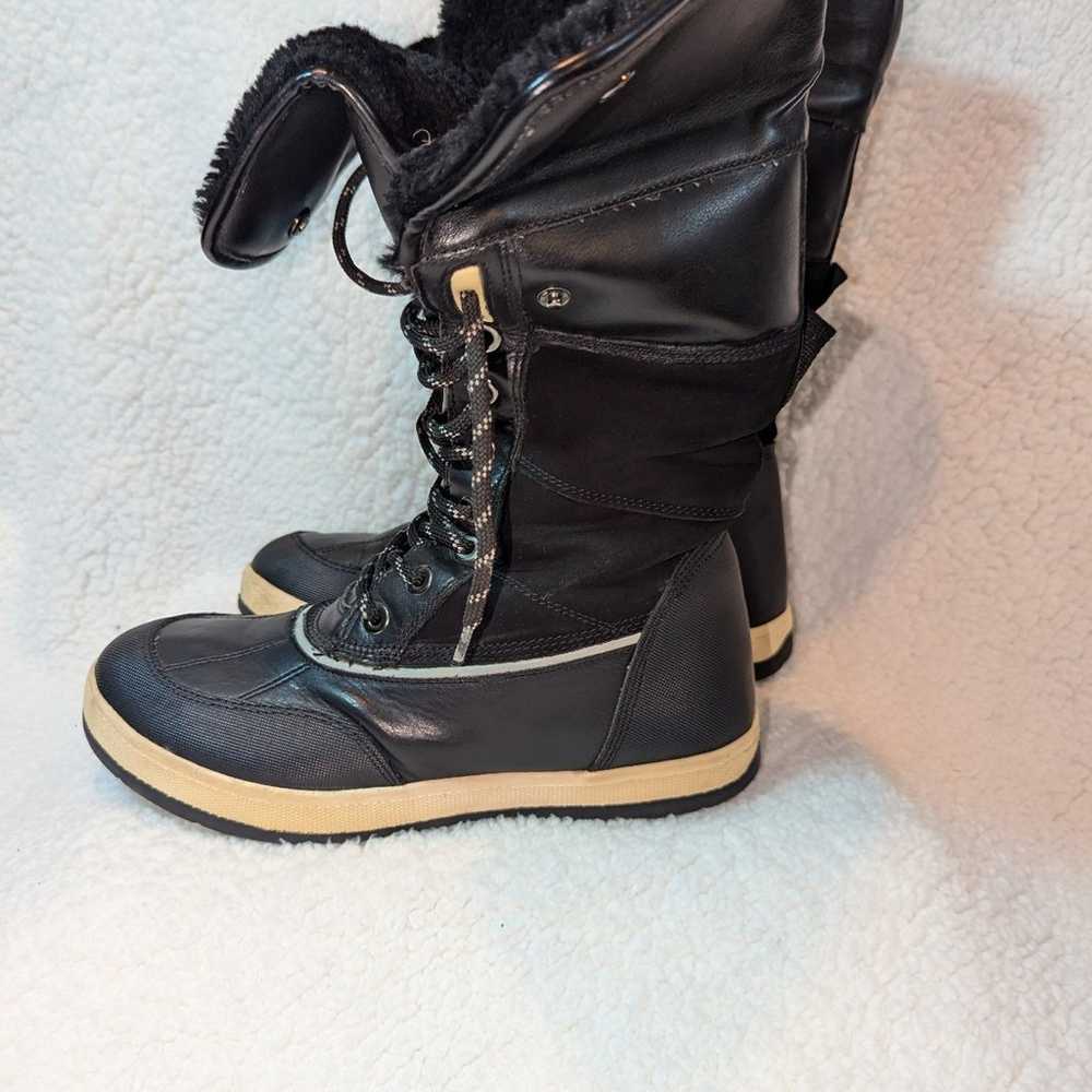 ALDO Black Silver Winter Snow Boots Women Size 9 - image 5