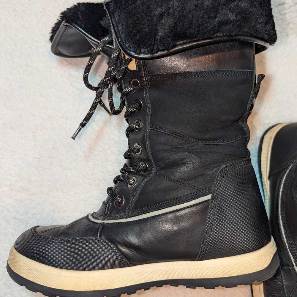 ALDO Black Silver Winter Snow Boots Women Size 9 - image 9