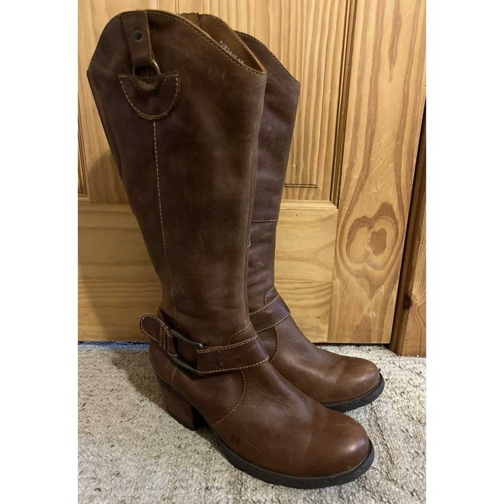 Born Women’s Loreza Leather Brown Riding Boots Si… - image 1