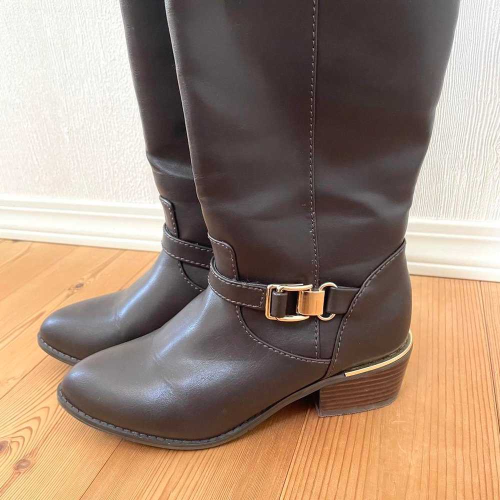 JELLY BEANS Dark Brown Long Boots with Buckle S E… - image 2