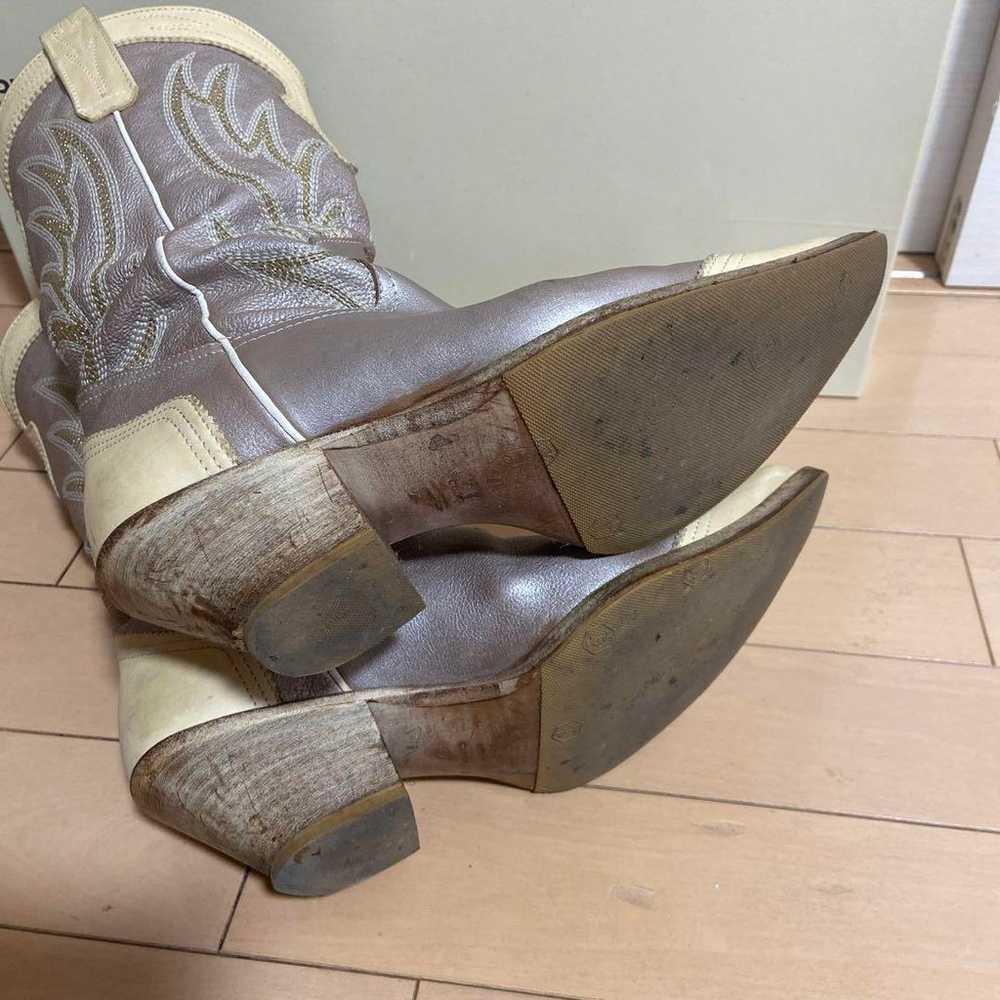 BUTTERO Western Boots 37 Metallic Beige Grey - image 4