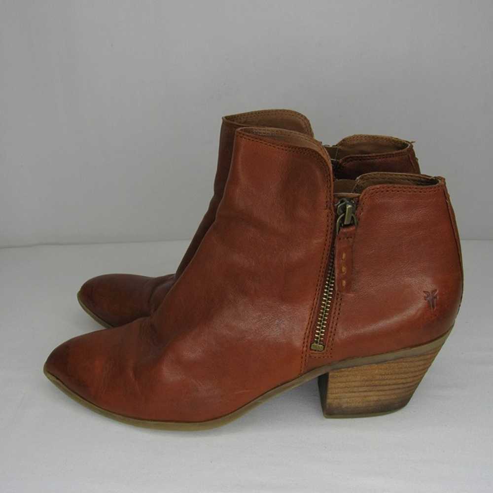 Frye Cognac Brown Leather JUDITH Double Zip Ankle… - image 3