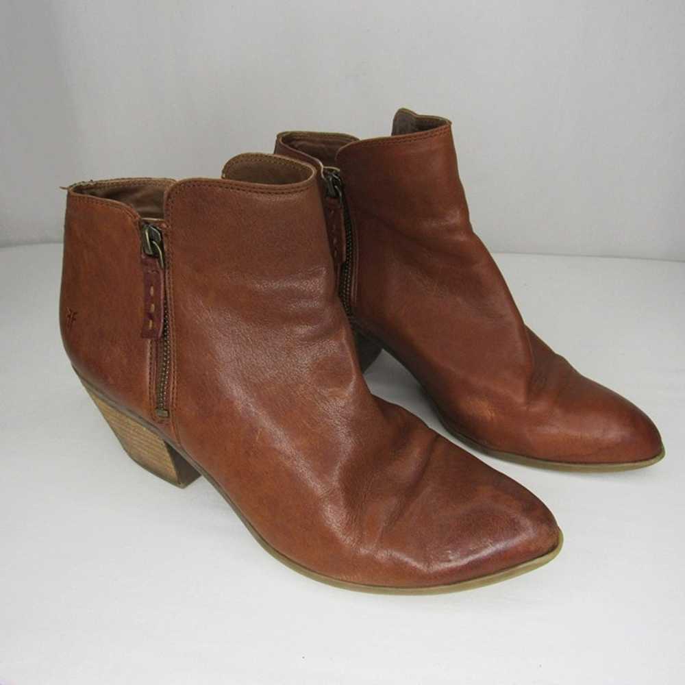 Frye Cognac Brown Leather JUDITH Double Zip Ankle… - image 5