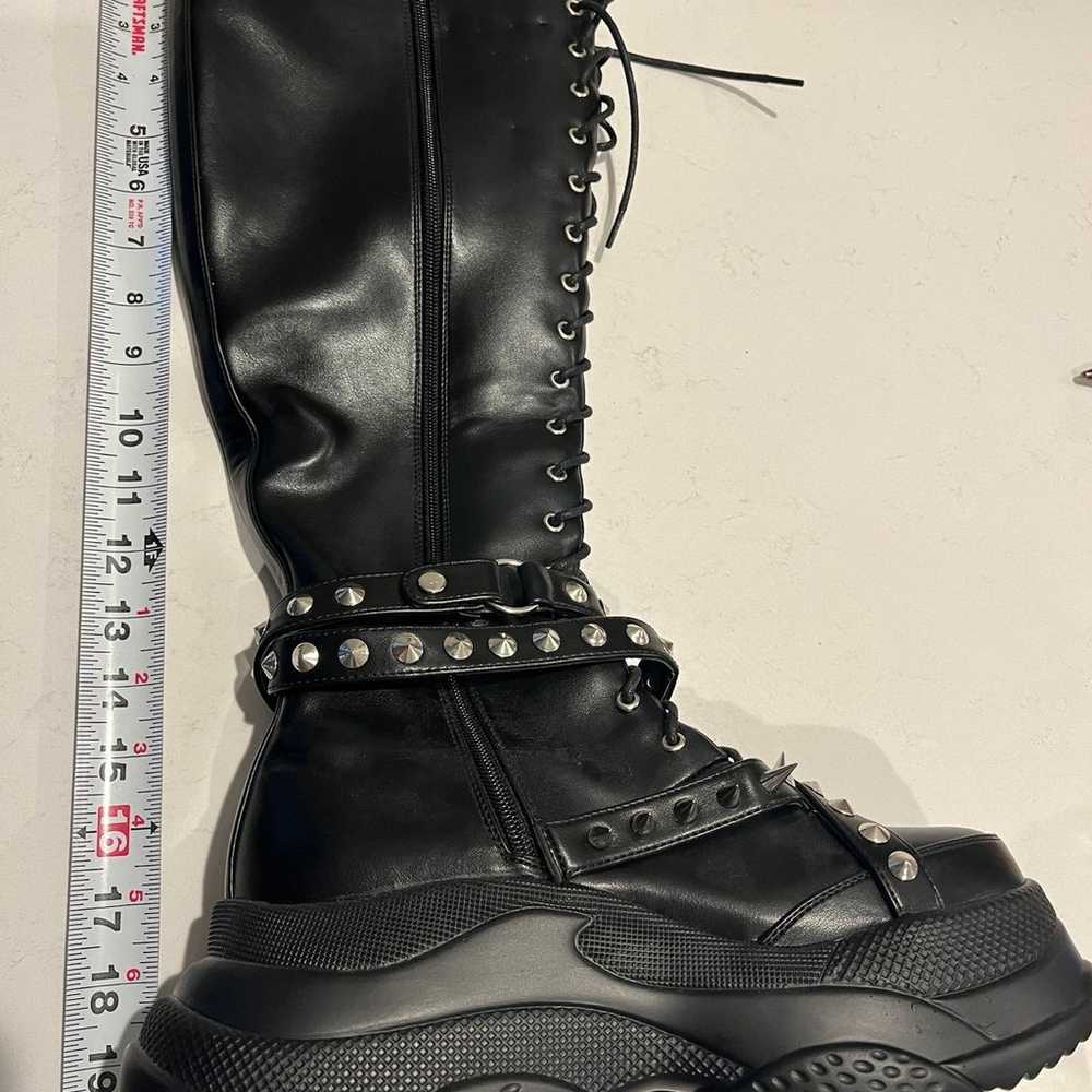 Boots women’s size 40 Lamoda tattoo print spiked … - image 7