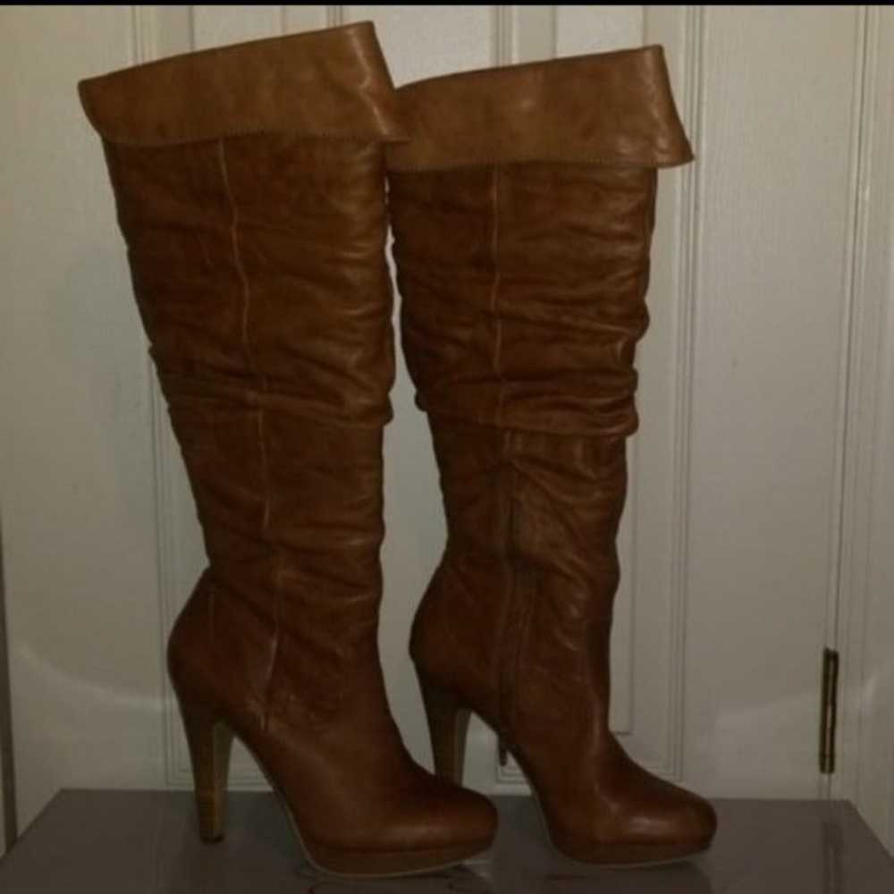 Jessica Simpson knee boots in tan sz 9 - image 11