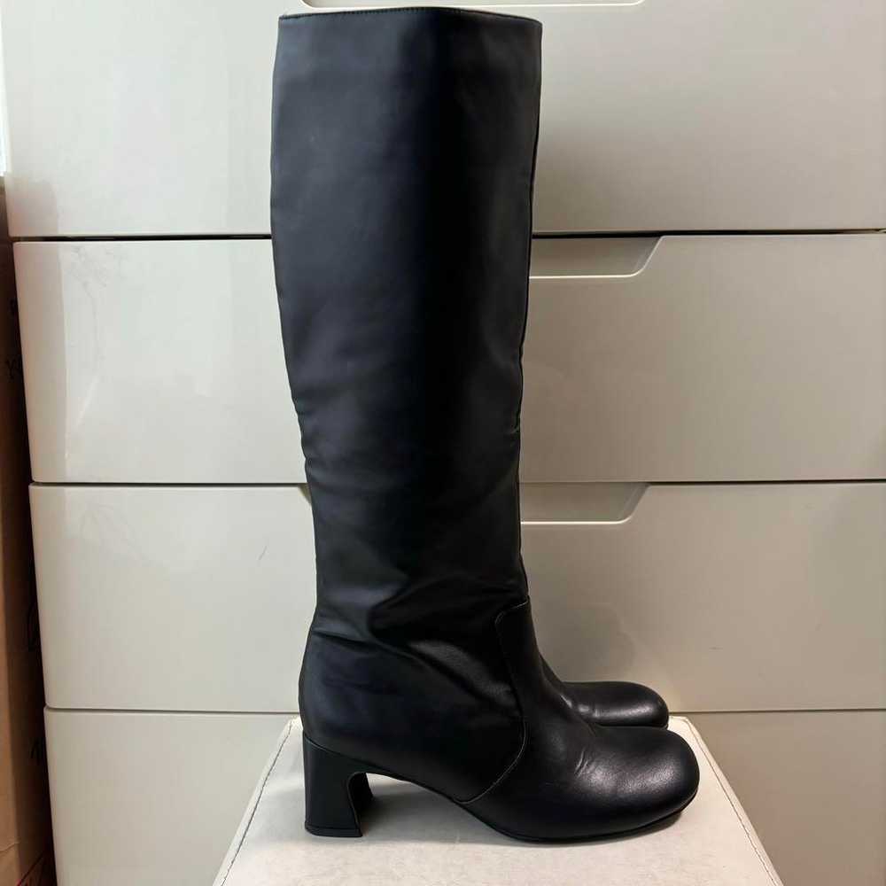 Odette e Odile Black Leather Long Boots Black Gen… - image 4